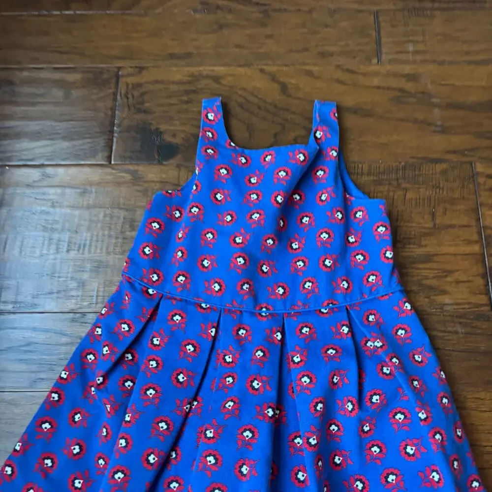 Janie and Jack Girl’s Poppy Print Dress Sz 3 Blue